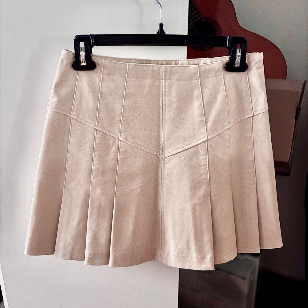 Free People Beige Mini Skirt